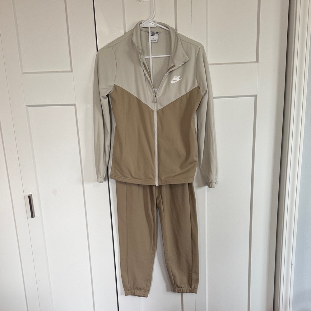 Nike Kids Tan and Cream Track Set